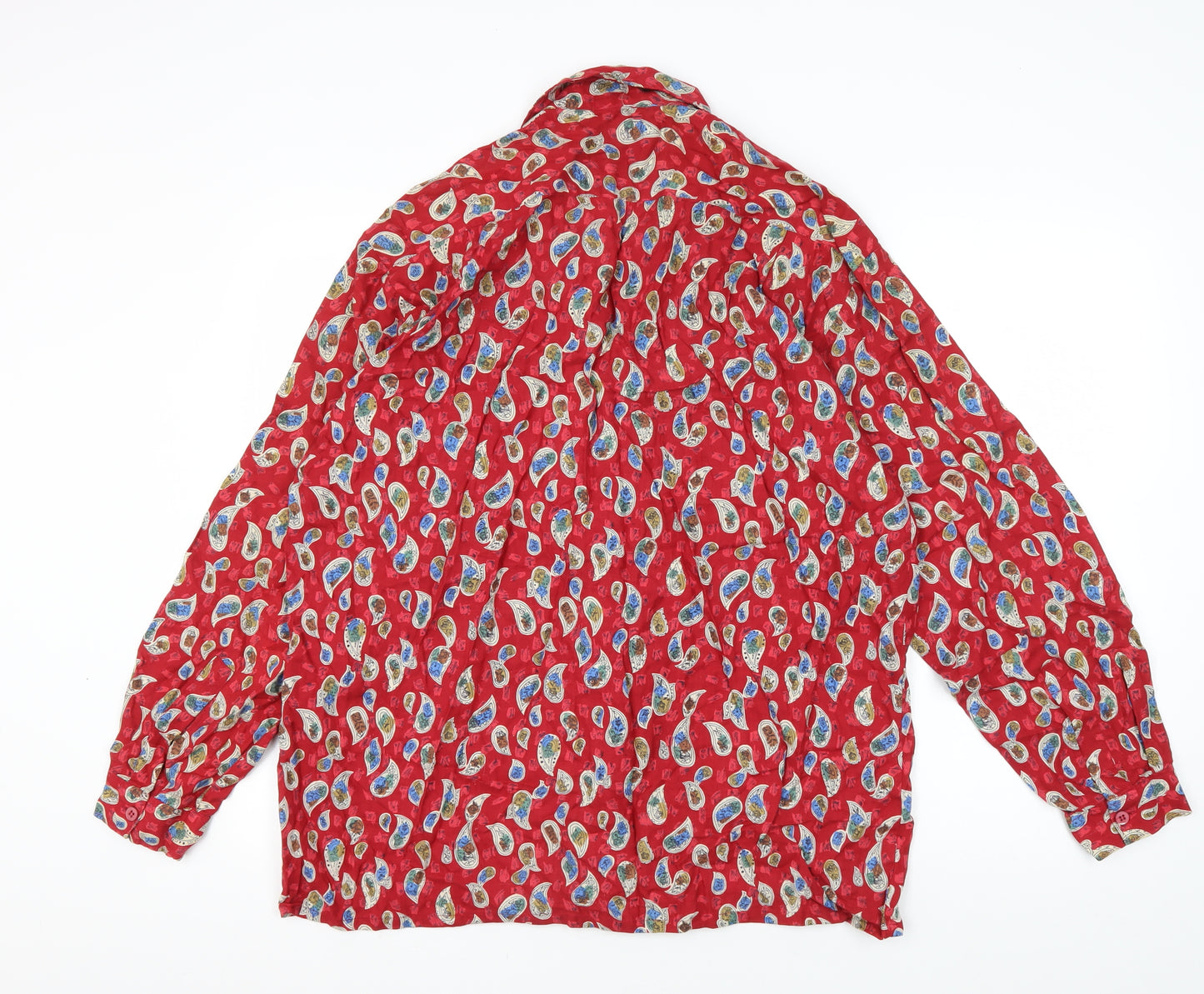 Next Men's Red Paisley Button-Up Shirt L