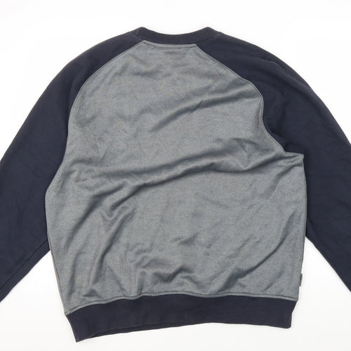 Ellesse Men's Blue Grey Sweatshirt L Logo Long Sleeve