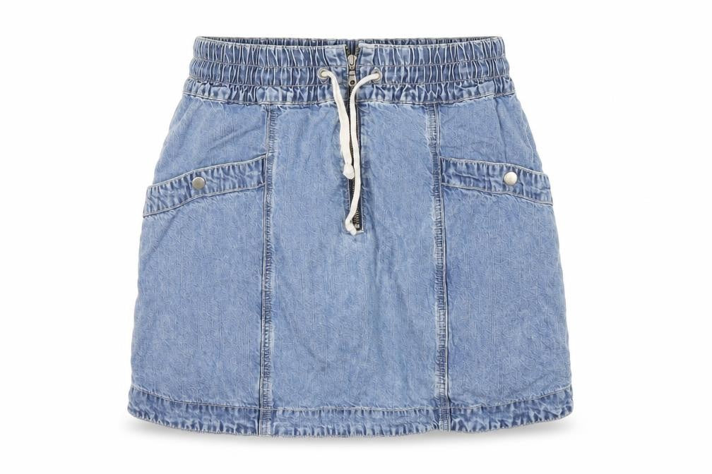 Front view of Whistles Women's Blue A-Line Short Skirt, size 10