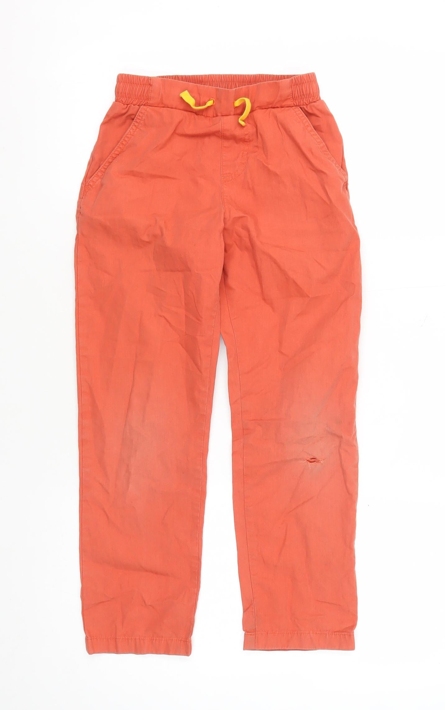 Frugi Boys Orange Elastic Waist Trousers 7 Years