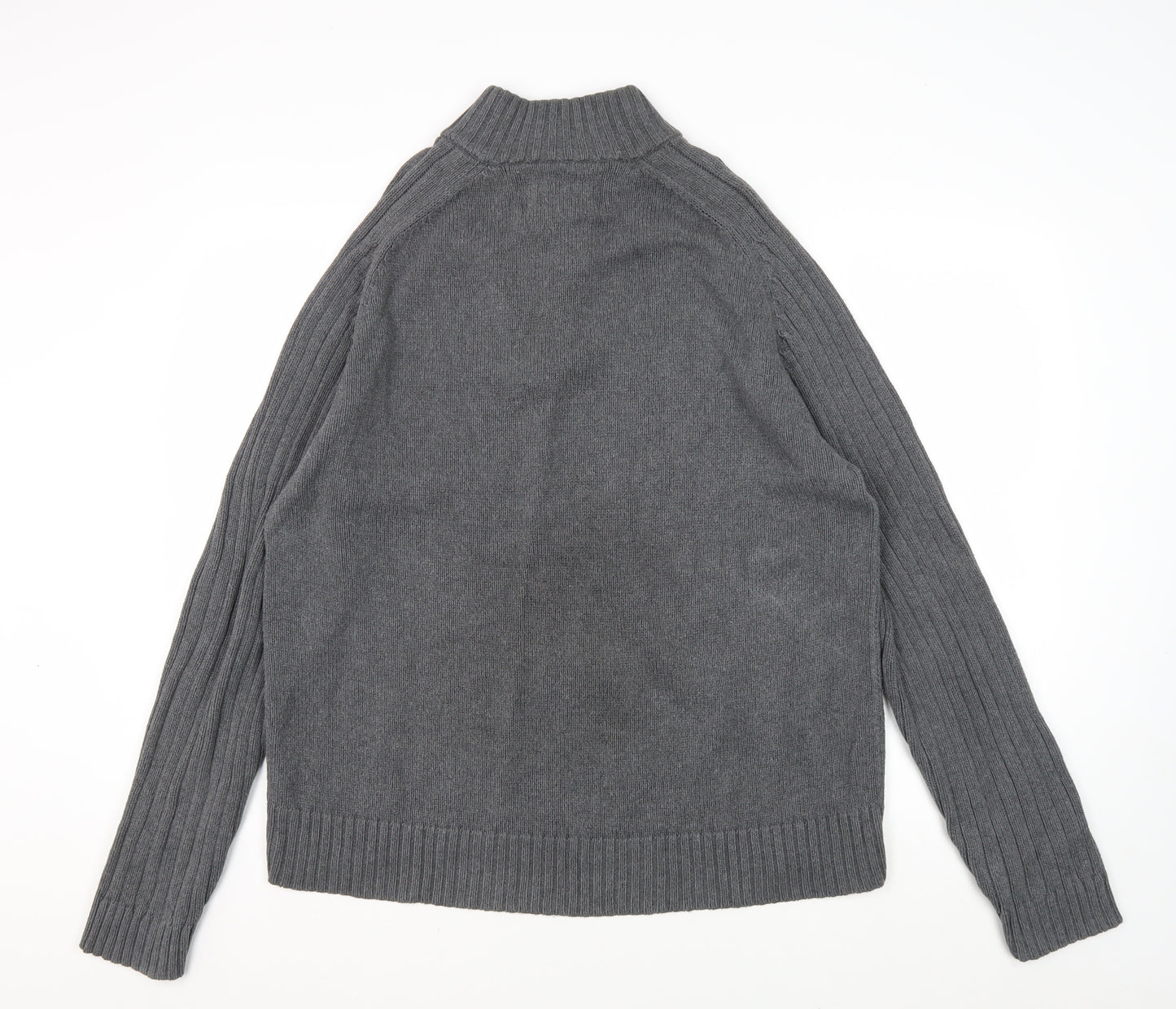 Marks and Spencer Grey Mock Neck Cotton Jumper Large