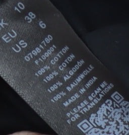 ASOS Black Cotton Dress Women Size 10