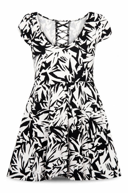 Front view of Aeropostale Women's Black Geometric Dress M