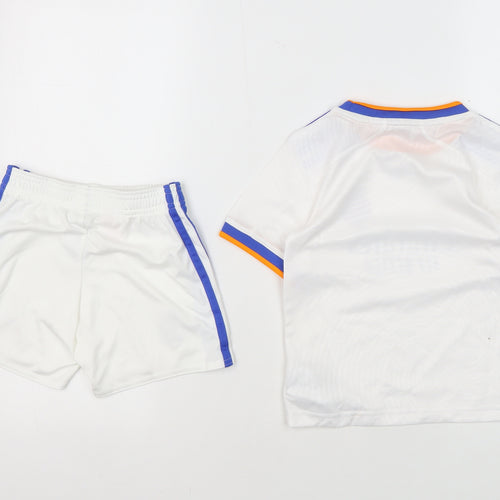 Adidas Boys Real Madrid Shorts Set, White, 3-4 Years