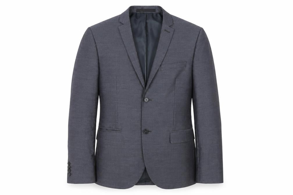Front view of Topman Men's Grey Suit Jacket, size 40, Regular Fit