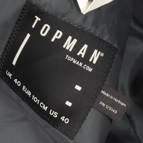 Topman Men's Grey Suit Jacket Size 40, Regular Fit