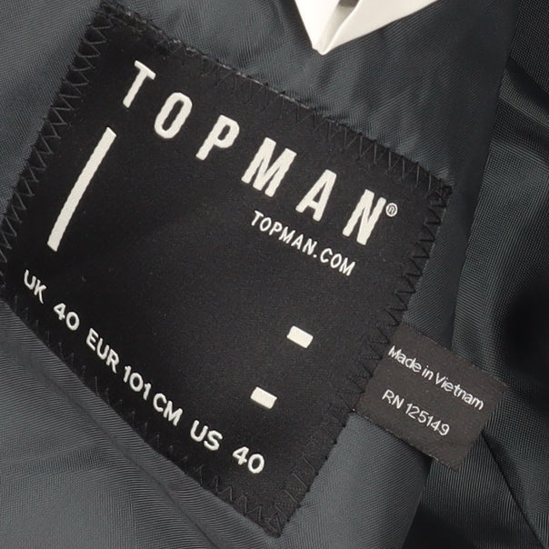 Topman Men's Grey Suit Jacket Size 40, Regular Fit