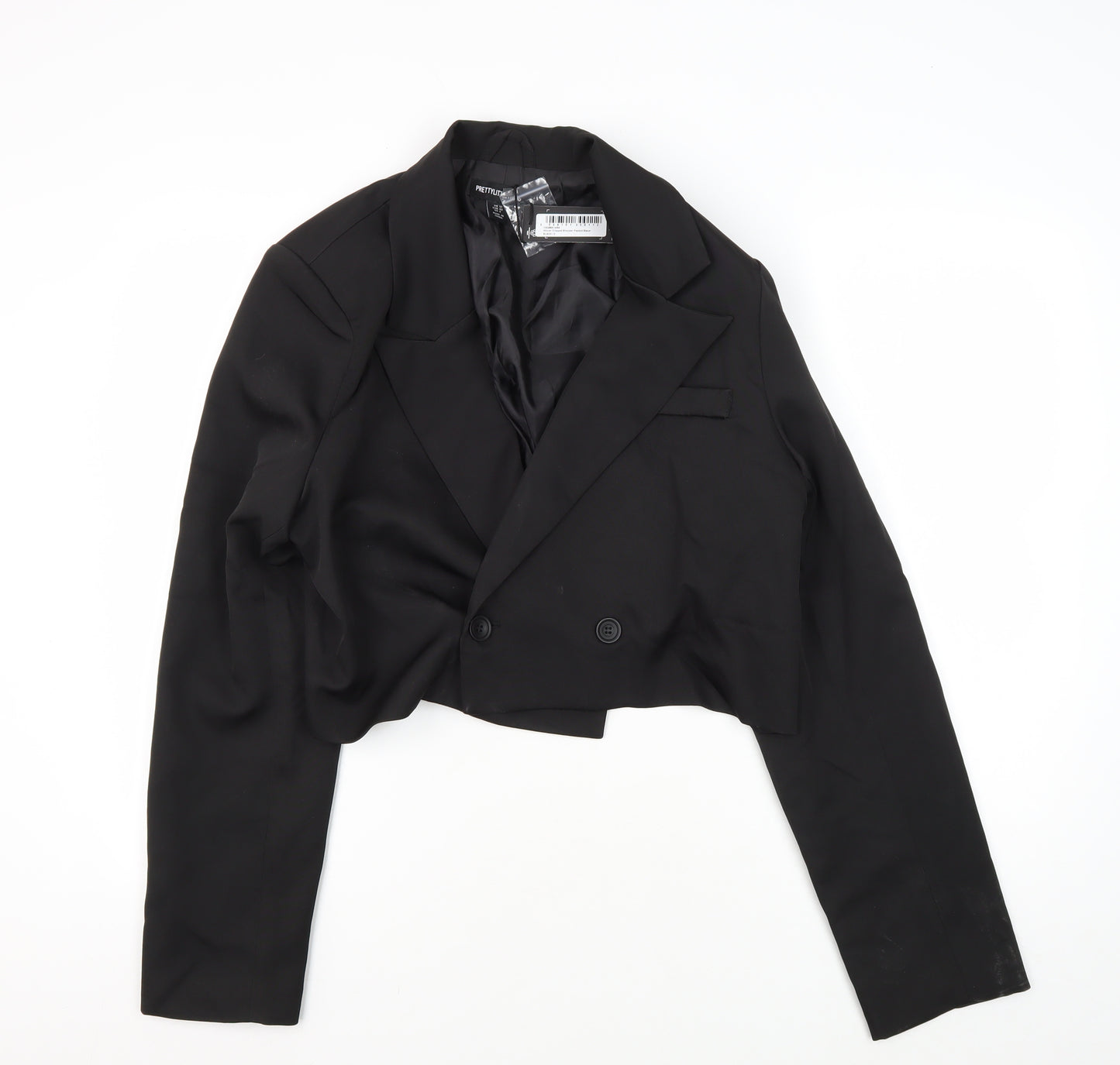 PrettyLittleThing Women Black Cropped Blazer Size 12