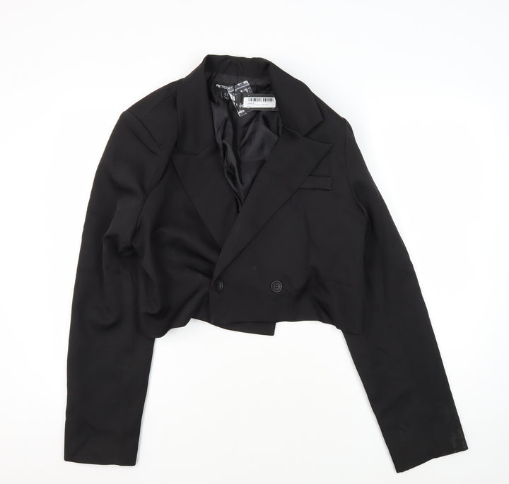 PrettyLittleThing Women Black Cropped Blazer Size 12