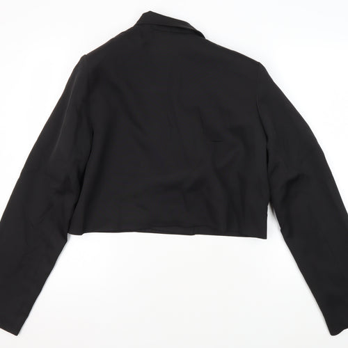 PrettyLittleThing Women Black Cropped Blazer Size 12