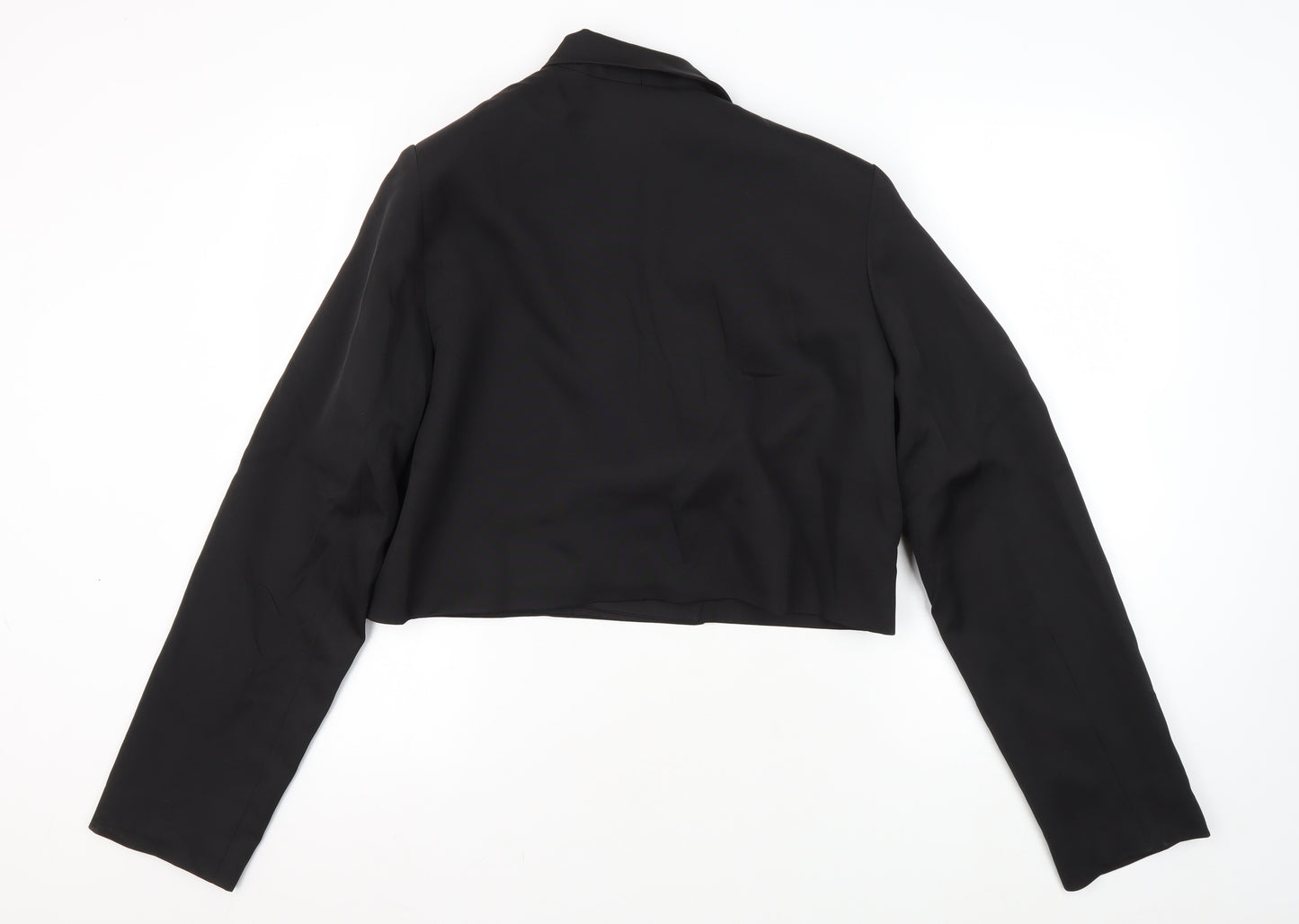 PrettyLittleThing Women Black Cropped Blazer Size 12