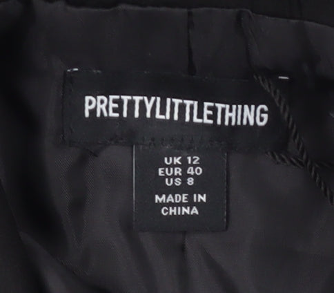 PrettyLittleThing Women Black Cropped Blazer Size 12