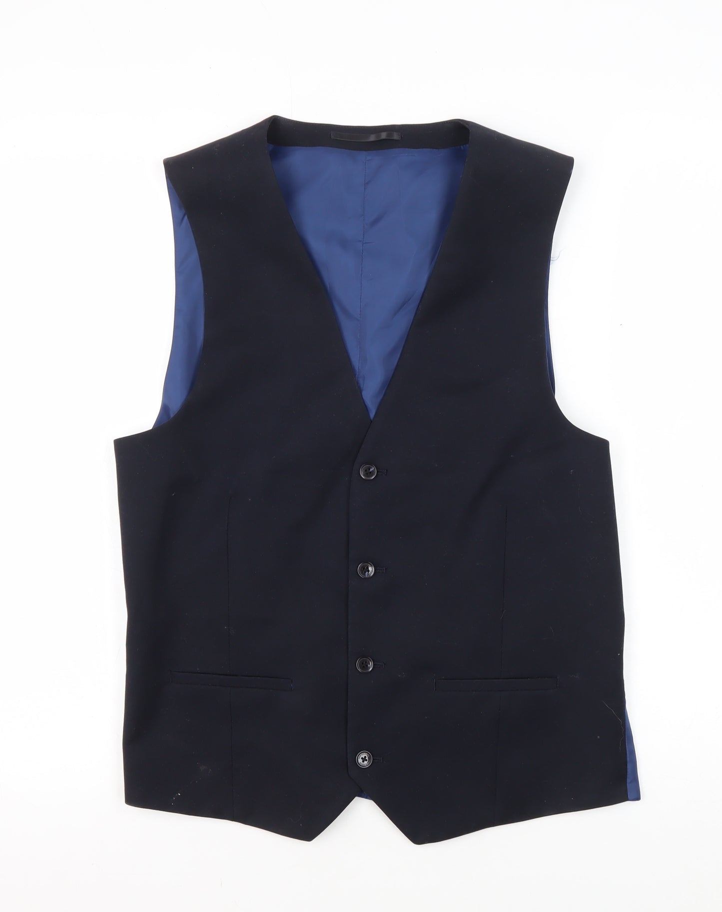 ONESIX5IVE Men's Blue Slim Fit Waistcoat Size 40R