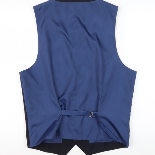 ONESIX5IVE Men's Blue Slim Fit Waistcoat Size 40R