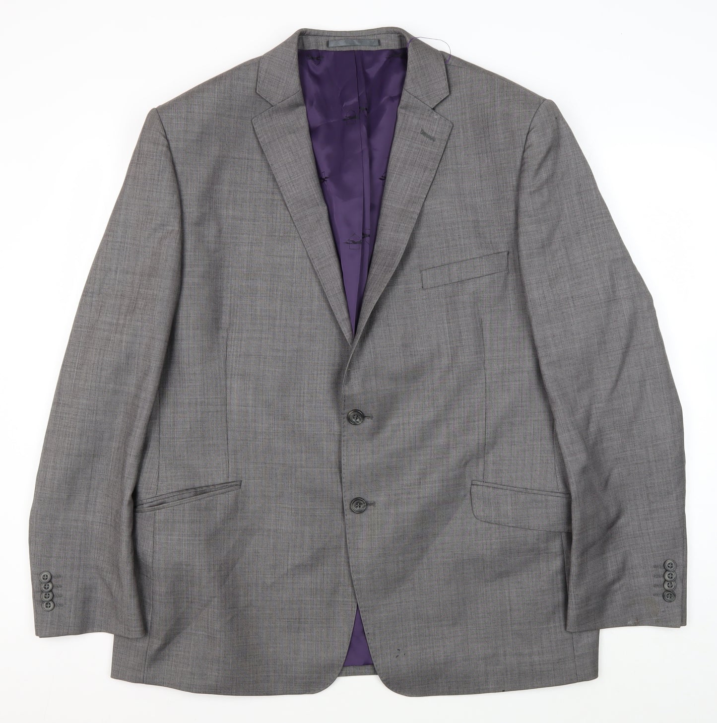 Paul Costelloe Men's Grey 46R Wool Blazer, Regular Fit