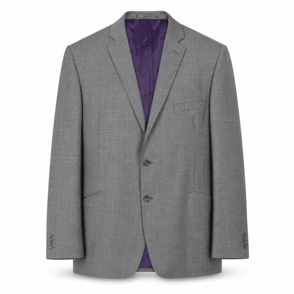 Front view of Paul Costelloe Men's Grey 46R Wool Blazer, Regular Fit