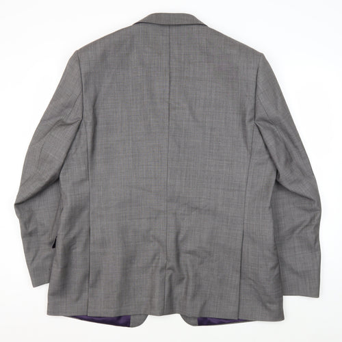 Paul Costelloe Men's Grey 46R Wool Blazer, Regular Fit