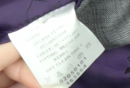 Paul Costelloe Men's Grey 46R Wool Blazer, Regular Fit