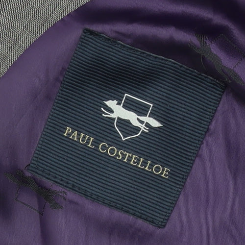 Paul Costelloe Men's Grey 46R Wool Blazer, Regular Fit
