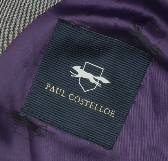 Paul Costelloe Men's Grey 46R Wool Blazer, Regular Fit