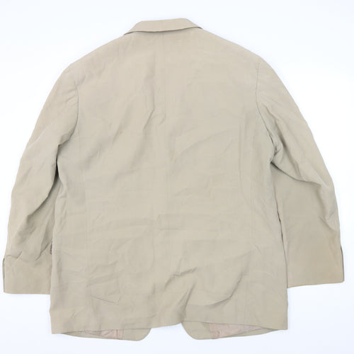 Marks & Spencer Men's Beige Linen Blazer - Size 44R