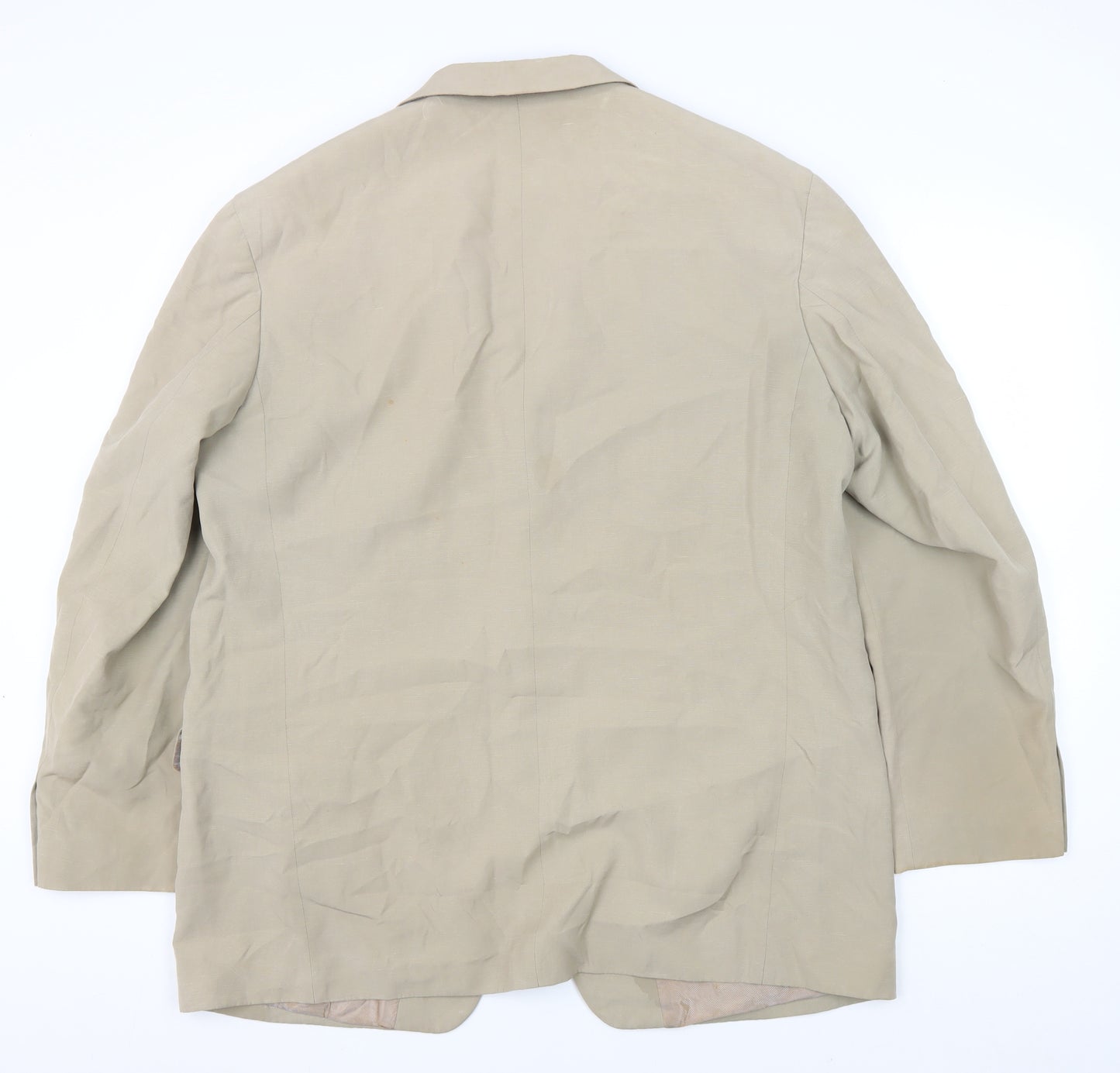 Marks & Spencer Men's Beige Linen Blazer - Size 44R