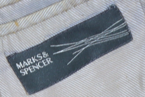 Marks & Spencer Men's Beige Linen Blazer - Size 44R