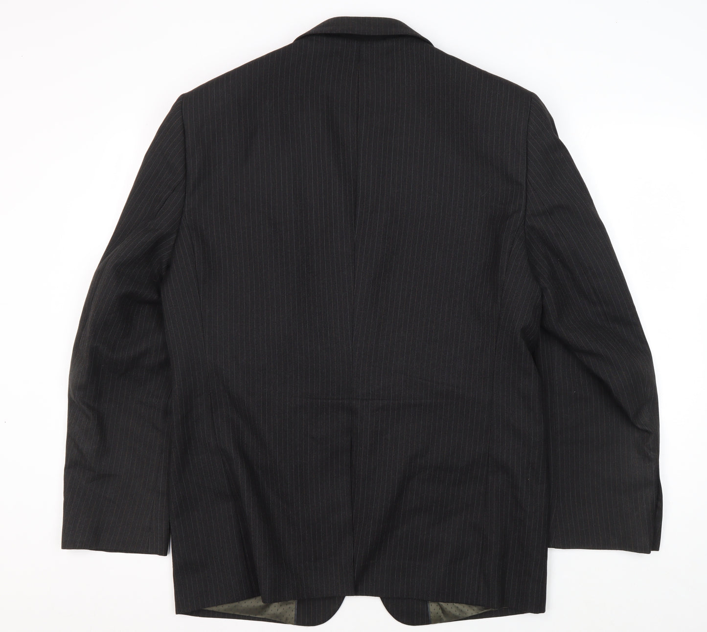 Next Mens Black Pinstripe Blazer 40R Regular Fit