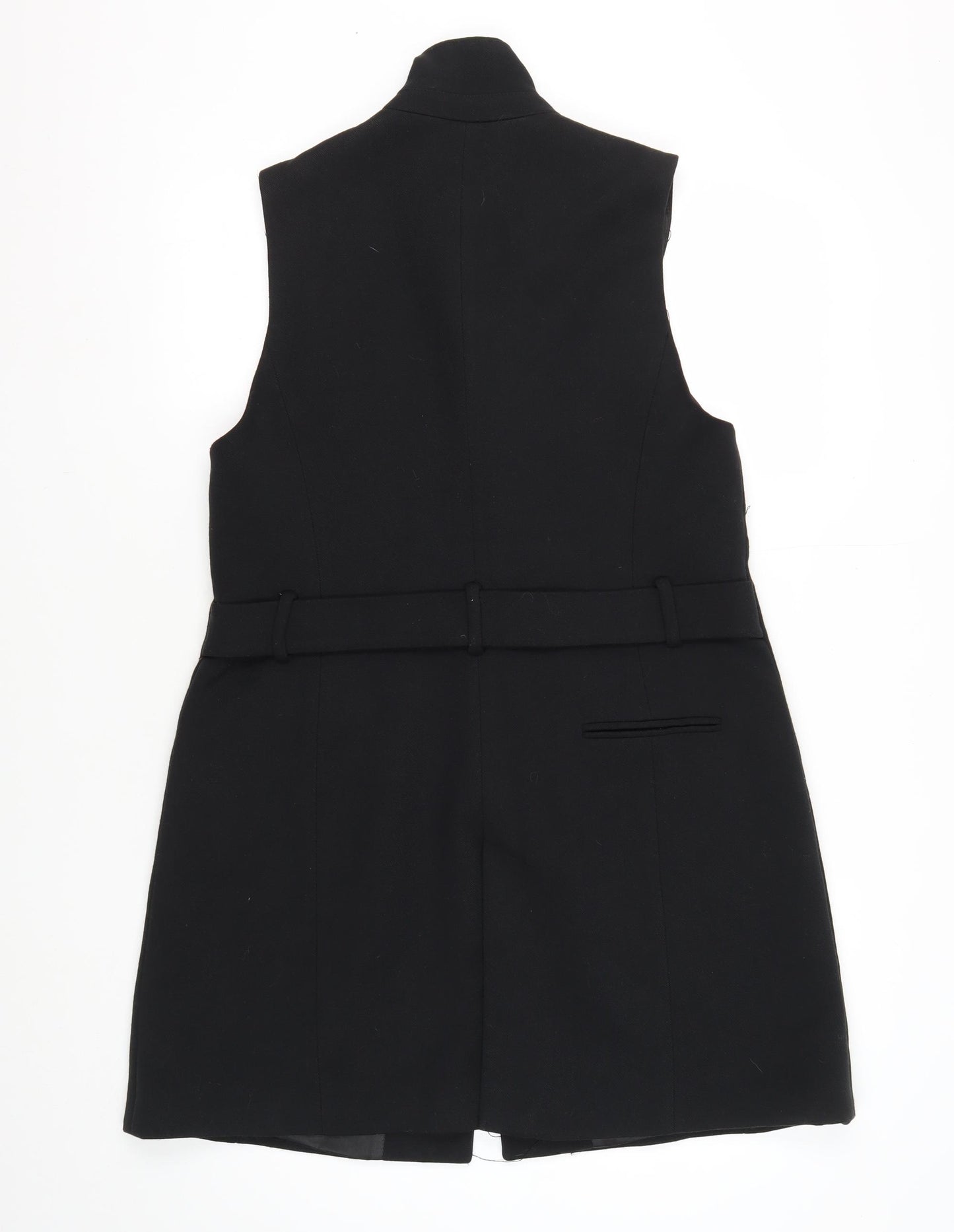 Zara Women's Black Sleeveless Belted Suit Jacket L