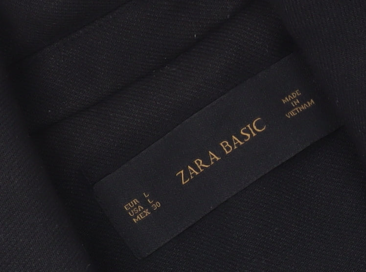 Zara Women's Black Sleeveless Belted Suit Jacket L