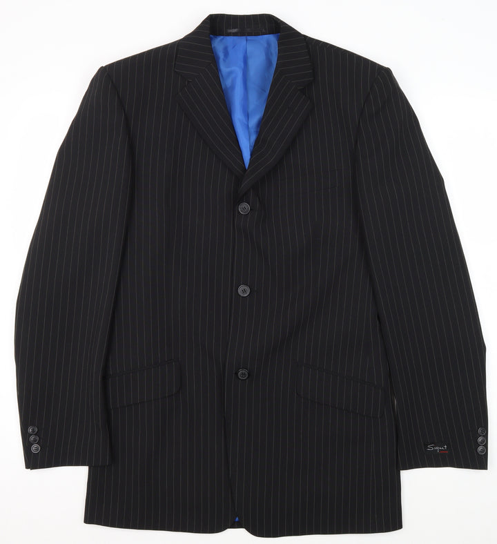 Signet London Men's Blue Striped Blazer Jacket 36 Long