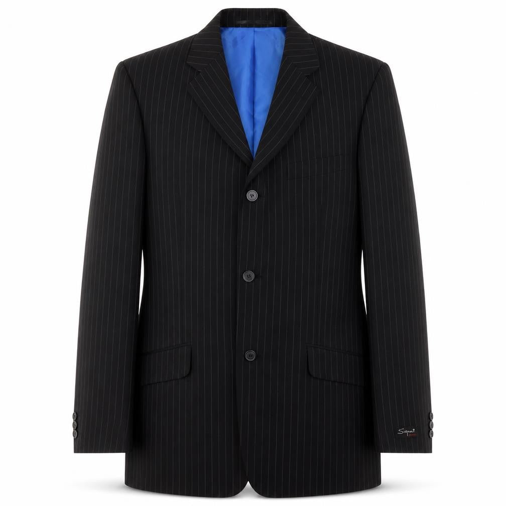 Front view of Signet London Men's Blue Striped Blazer Jacket 36 Long