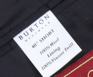 Burton Menswear Grey Check Blazer 40 Short