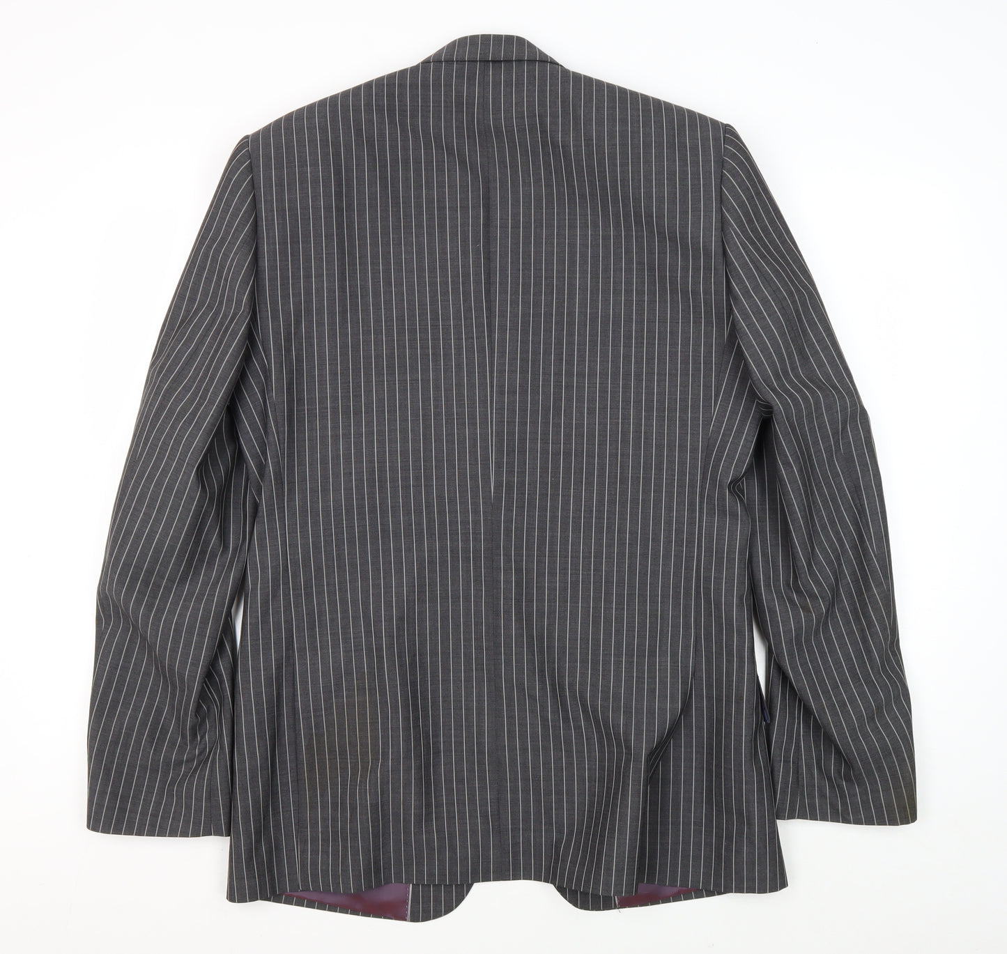 Jones Men's Grey Striped Blazer, 40L for Formal Events