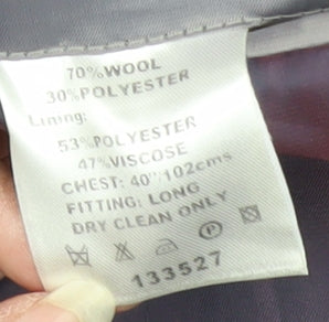 Jones Men's Grey Striped Blazer, 40L for Formal Events