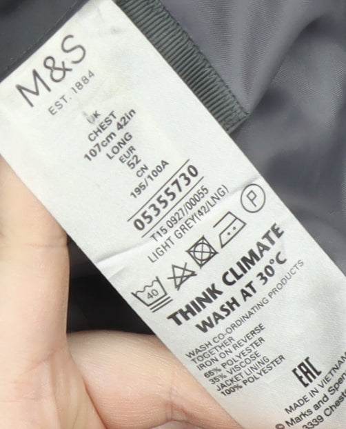 Marks and Spencer Grey Suit Jacket Men's 42 Long Formal