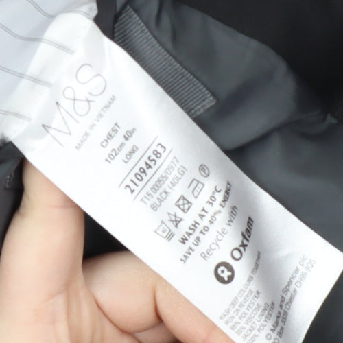 Marks and Spencer Men's Black Suit Jacket 40 Long Formal