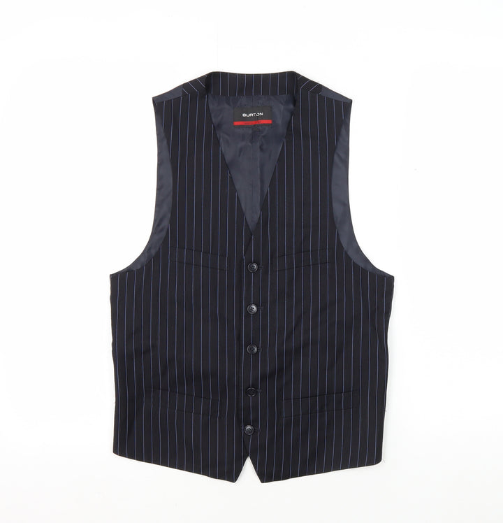Burton Men's Blue Striped Waistcoat 38R