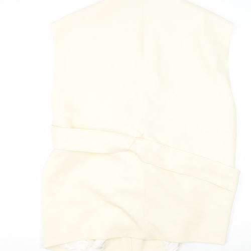 Zara Ivory Women's Belted Sleeveless Suit Jacket Size 12