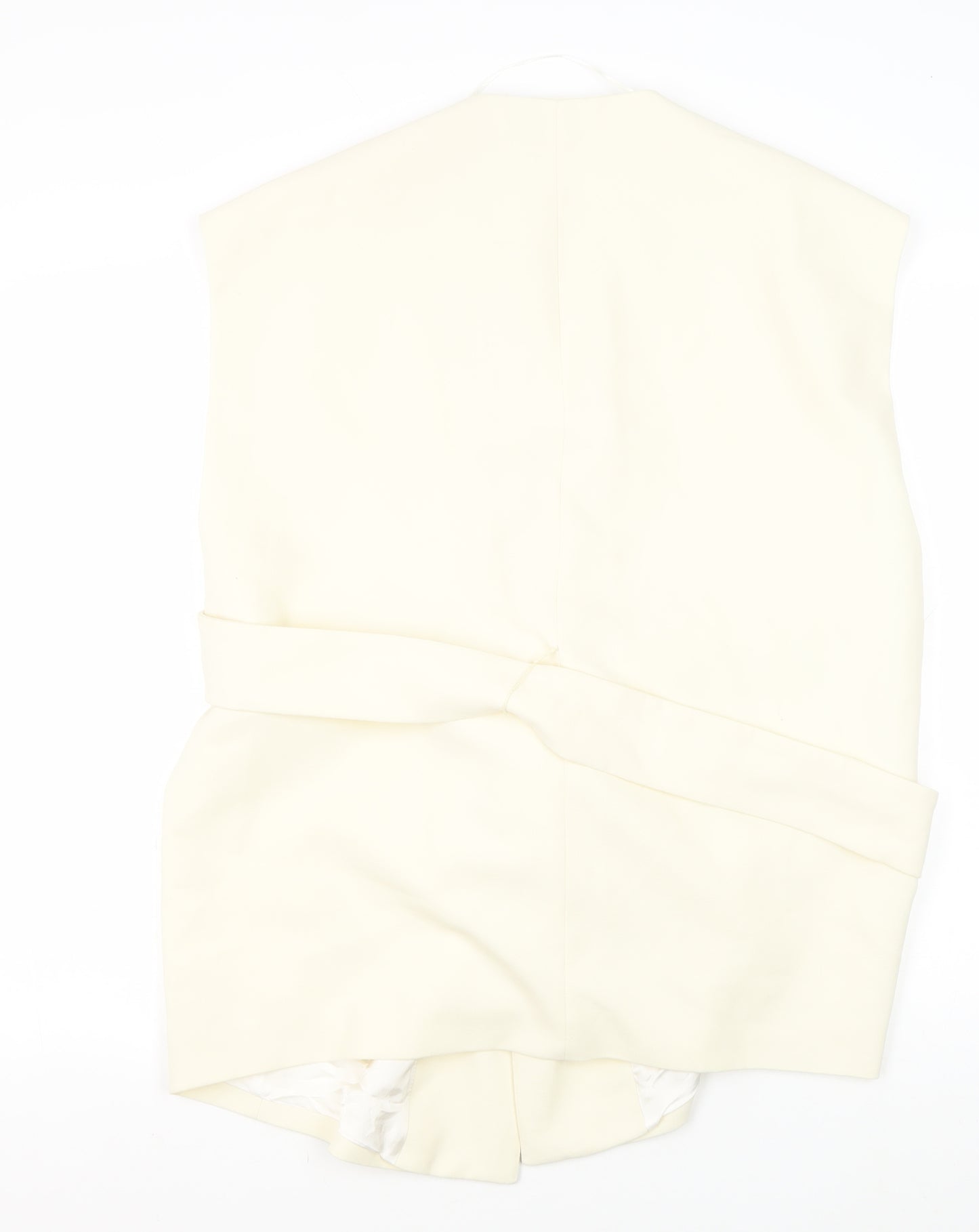 Zara Ivory Women's Belted Sleeveless Suit Jacket Size 12