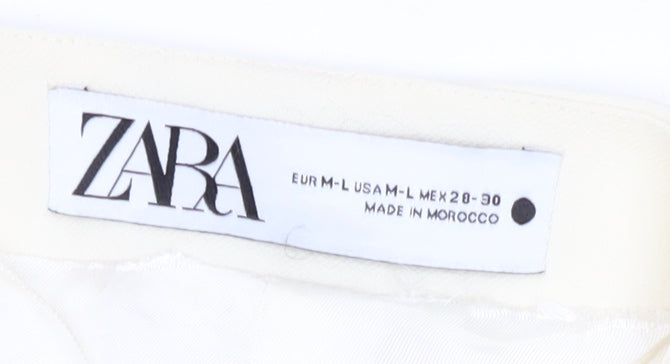 Zara Ivory Women's Belted Sleeveless Suit Jacket Size 12