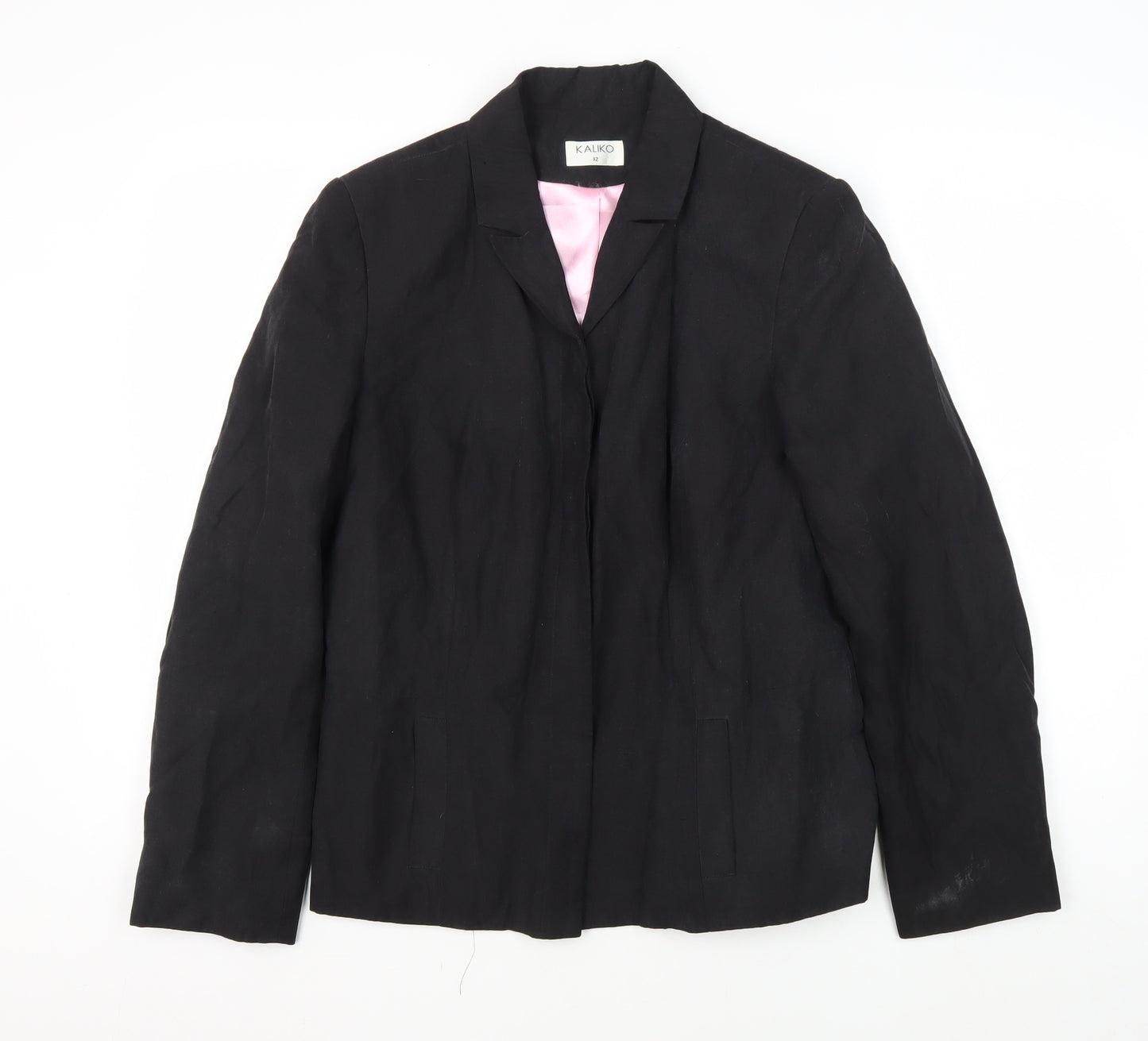 Kaliko Women's Black Silk Linen Blazer Size 12