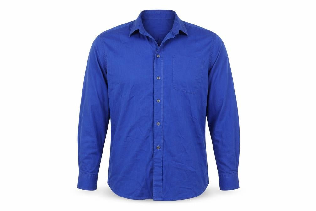Front view of Marks & Spencer Men’s Blue Long Sleeve Shirt, size 38