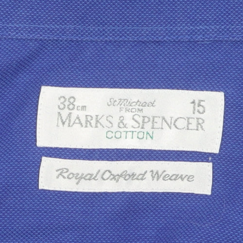 Marks and Spencer Men’s Blue Long Sleeve Shirt, Size 38