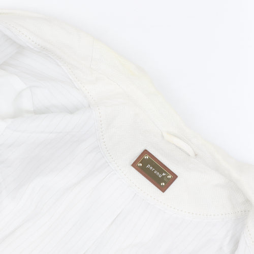 Marks and Spencer Women's White Blazer UK 16 Linen Blend