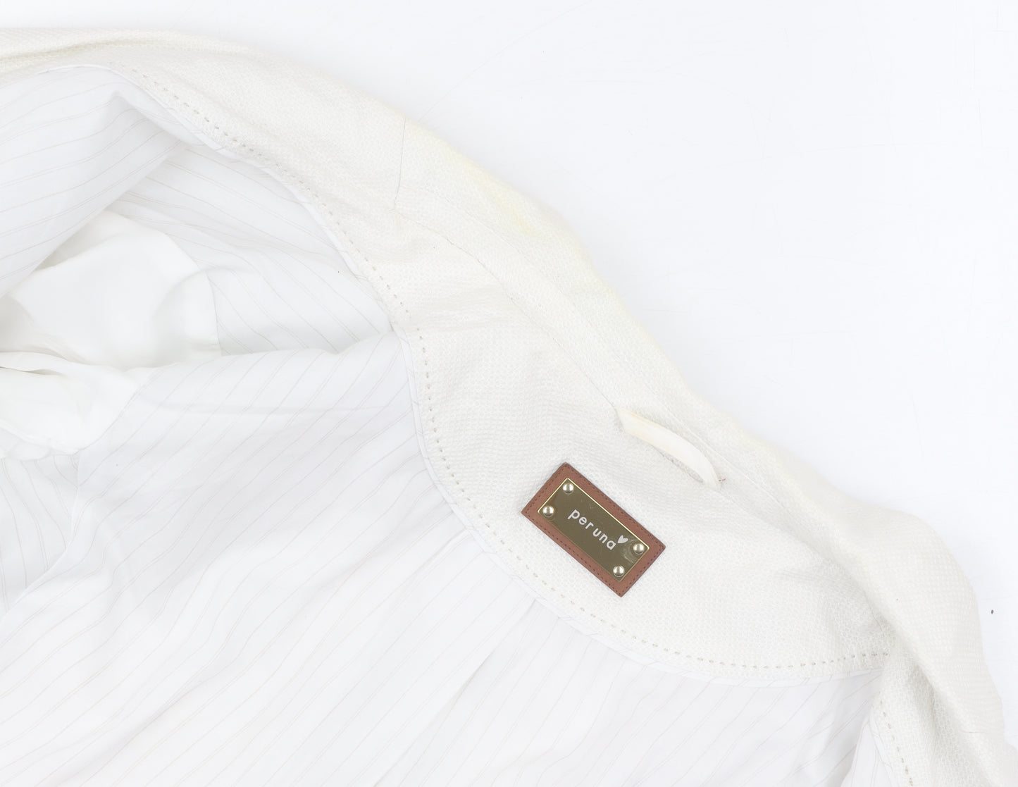 Marks and Spencer Women's White Blazer UK 16 Linen Blend