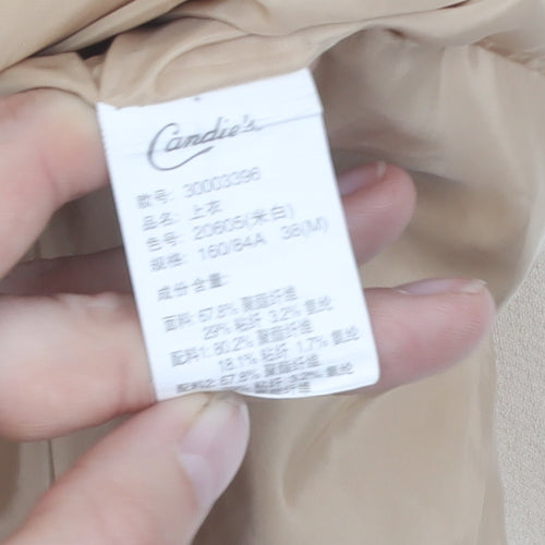 Candie's Men's Beige Regular Fit Mid-Length Pea Coat
