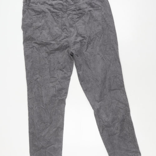 Marks and Spencer Women's Grey Corduroy Trousers Size 18