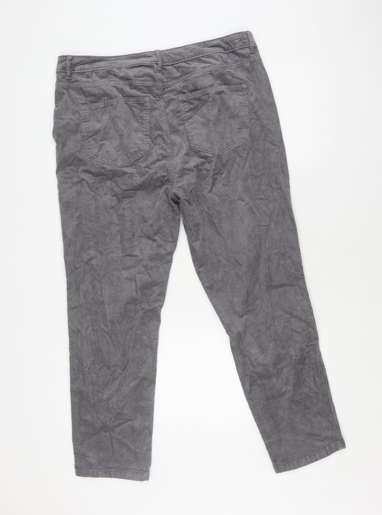 Marks and Spencer Women's Grey Corduroy Trousers Size 18