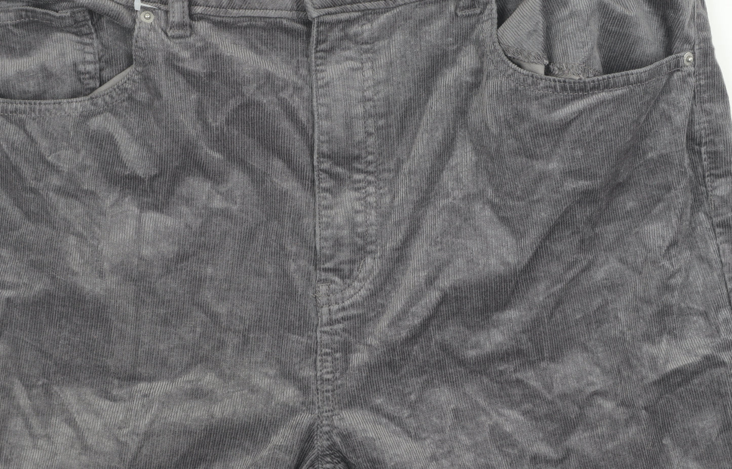 Marks and Spencer Women's Grey Corduroy Trousers Size 18